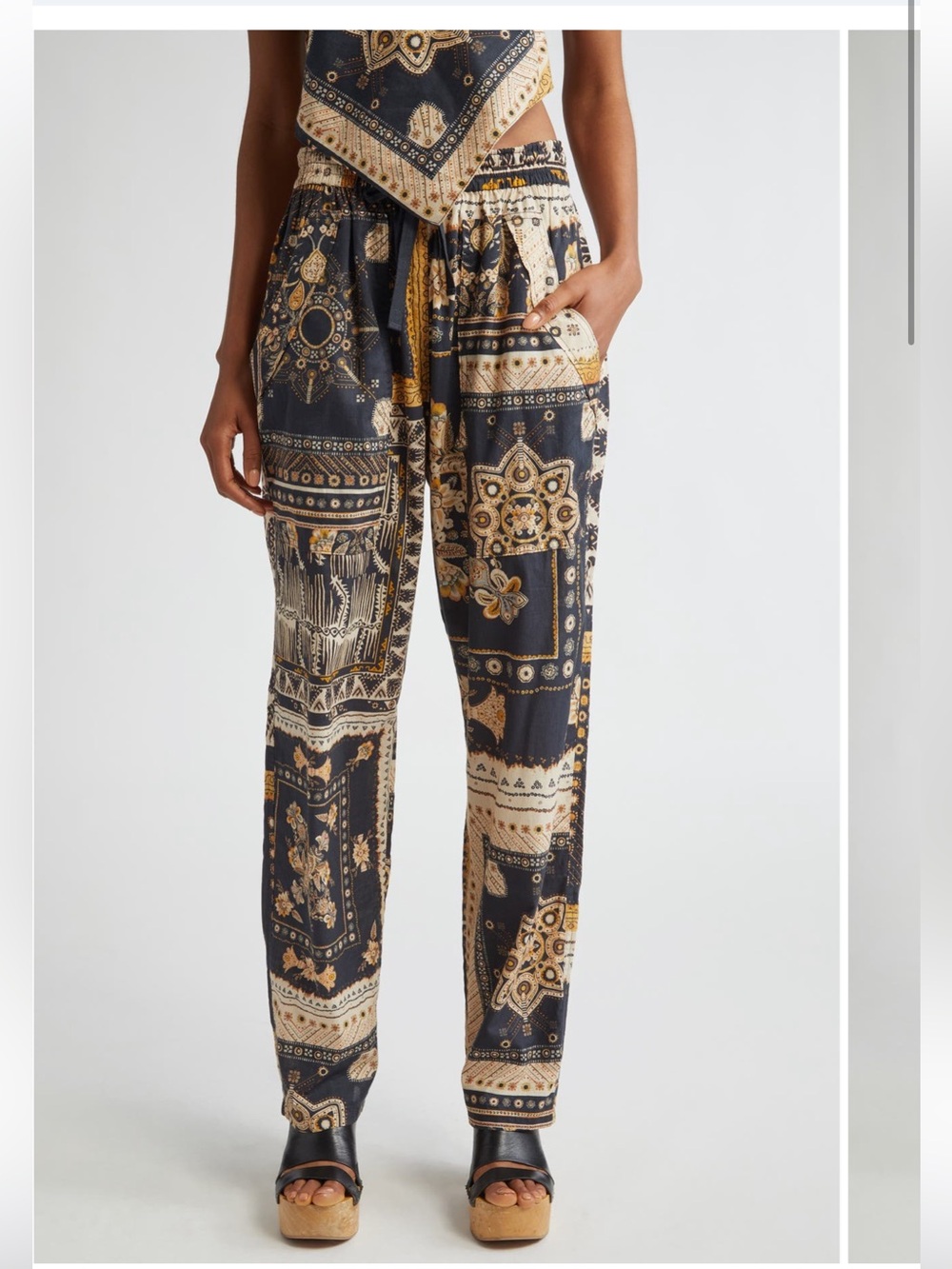 Isabel Marant Etoile  Fedora Mixed Print Cotton Pants